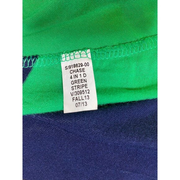 Green & Navy Striped 4-In-1 Maxi Skirt Dress Medium Preppy Classic Y2K Rave Med - Picture 3 of 3